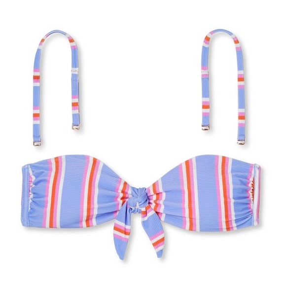 NWT Ribbed tie front bandeau bikini top - Picture 6 of 10